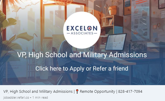 VP, High School and Military Admissions - Sample Job Description
